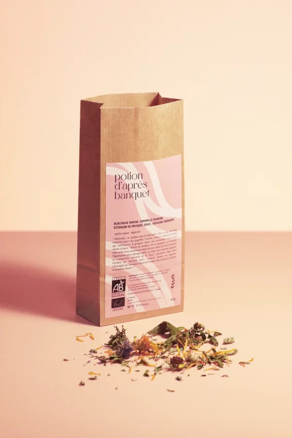 Tisane gourmande qui aide à digérer, une infusion certifiée agriculture biologique