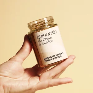 le quinoasio est un aromate salé à base de quinoa français torréfié, de sarriette et d'estragon, issus de l'agriculture biologique