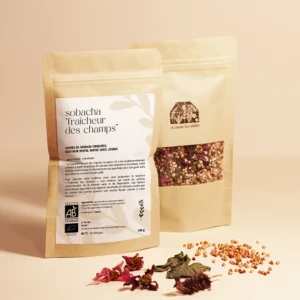 Sobacha à l'agastache, menthe et cosmos, une infusion à base de sarrasin torréfié certifiée agriculture biologique