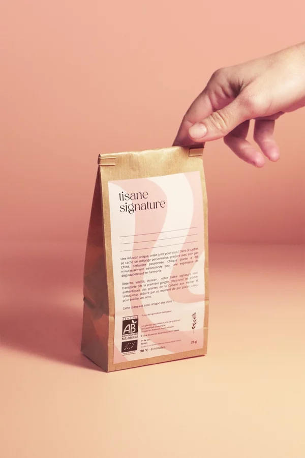 Tisane signature sur mesure, idée cadeau originale et personnalisée, une infusion certifiée agriculture biologique